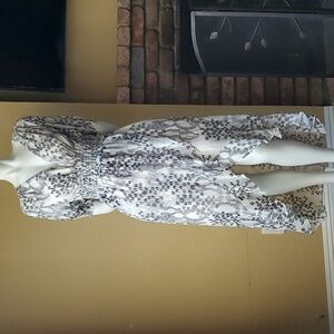 🆕️ EXPRESS Animal Print Asymmetrical High-Low Ruffle Midi Dress SIZE: S